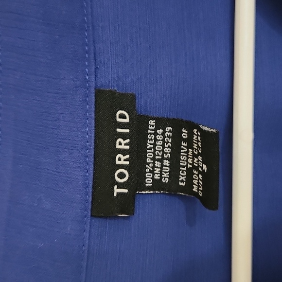 Torrid Blue Career Blouse 3X Office Sheer Summer School Contemporary - Picture 5 of 7